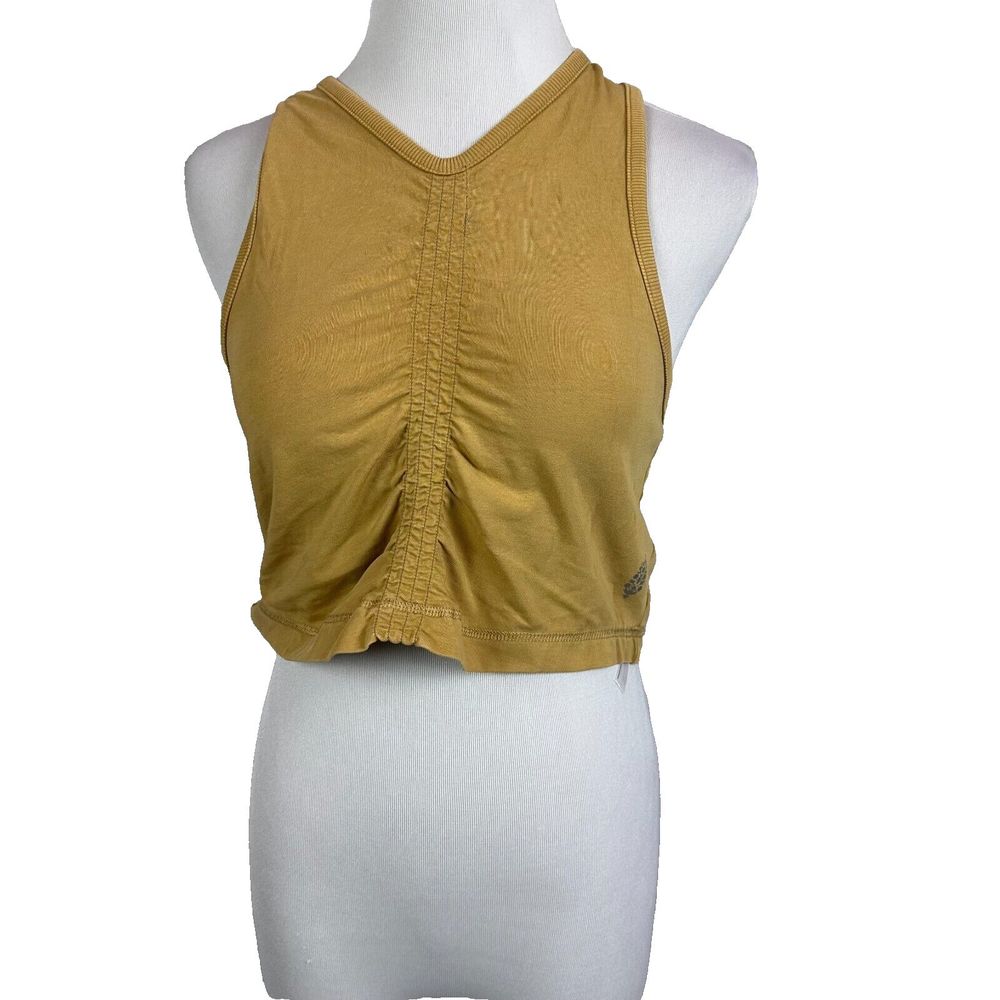 NEW FP Free people movement mustard yellow stretch crop top racer back